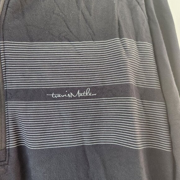 Travis Matthew Golf Quarter Zip Pullover Black Long Sleeve Shirt Sweatshirt M - Picture 3 of 6